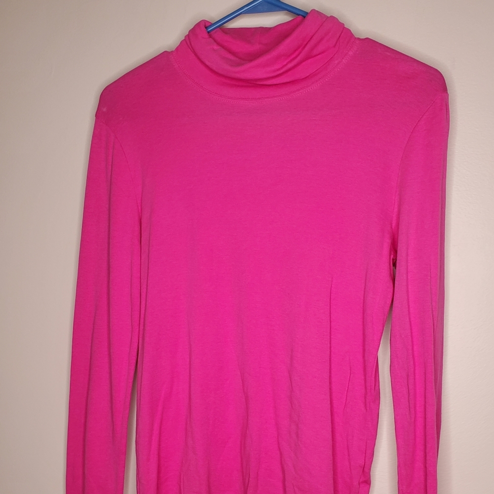 Jones New York Sport Petite Medium Pink Turtleneck